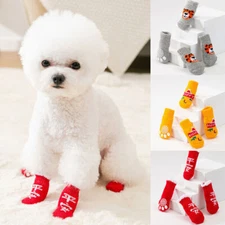 Non-Slip Dog Socks Knitted Cute Puppy Indoor Shoes Paw Protection Pet Supplies ~