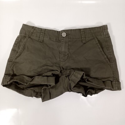 Aeropostale Khaki Shorts Green Flat Front Women's 00 / 26-27