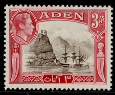 ADEN GVI SG22, 3a sepia & carmine, M MINT.