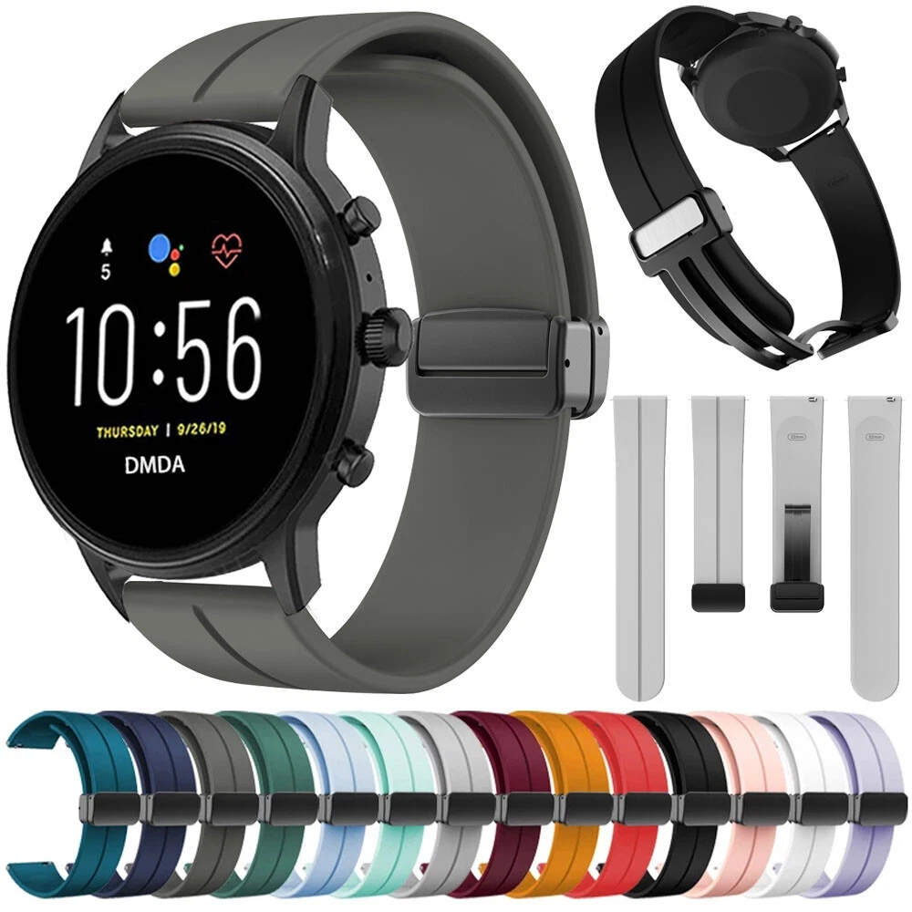 Silicone Magnetic Watch Band Strap For Fossil Gen 6 44mm Gen 5 5e