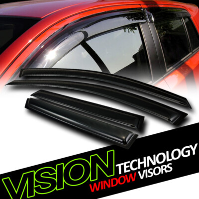 Rain/Wind Guard Vent Shade Deflector Window Visors 4Pc For 10+ Mazda 3 Mazda3 Hb