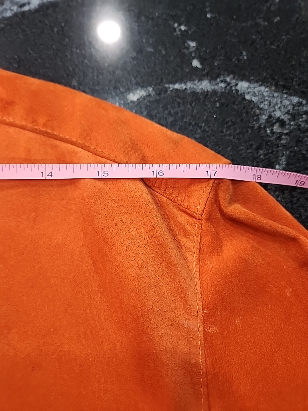 MLC Orange Leather Jacket Button Down - image 15