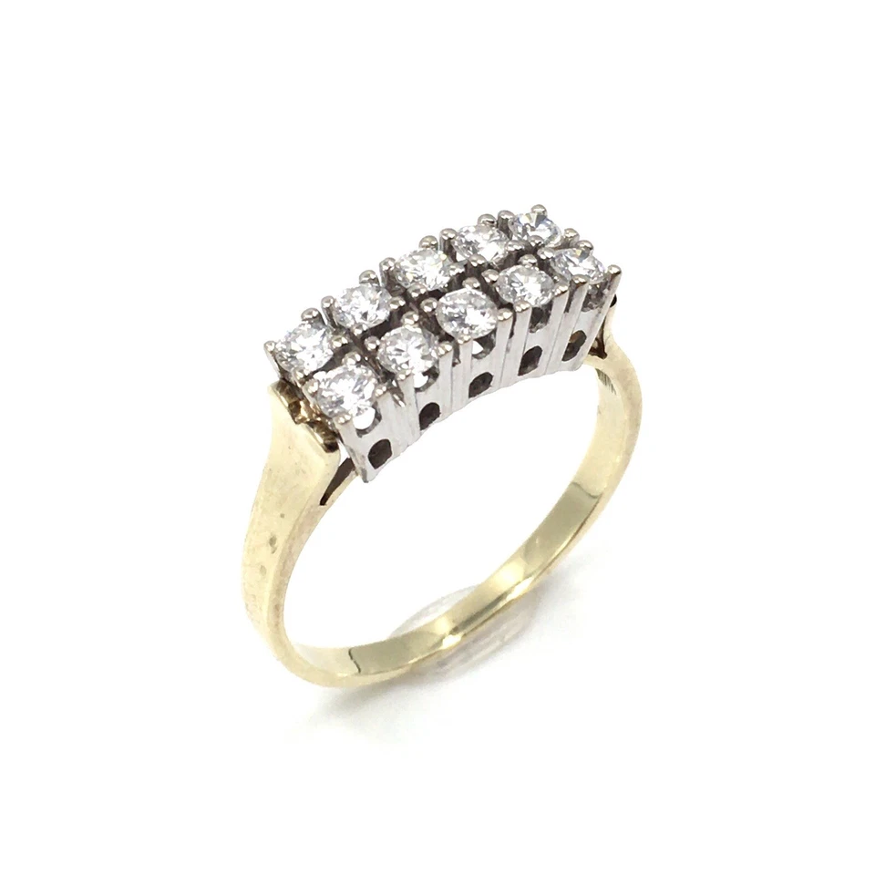 14kt Gelbgold Ring Brillant 0.83ct Diamant Bandring 585 Gold Weißgold Fassung 61 - Bild 1 von 4