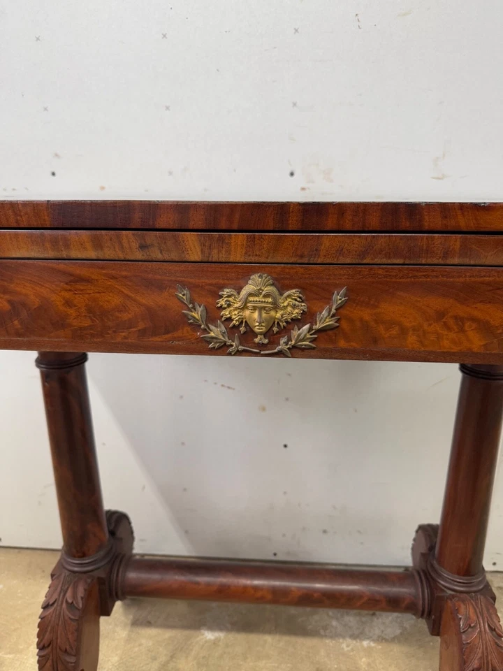 Consola antigua imperio francés NY bronce ormolu juego cartas mesa pata ft 1810 Foto 3 de 4