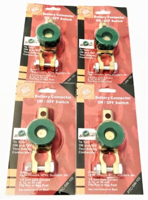 4 TOP POST BATTERY TERMINAL DISCONNECT SHUT ON OFF KILL SWITCH 6V 12V ...