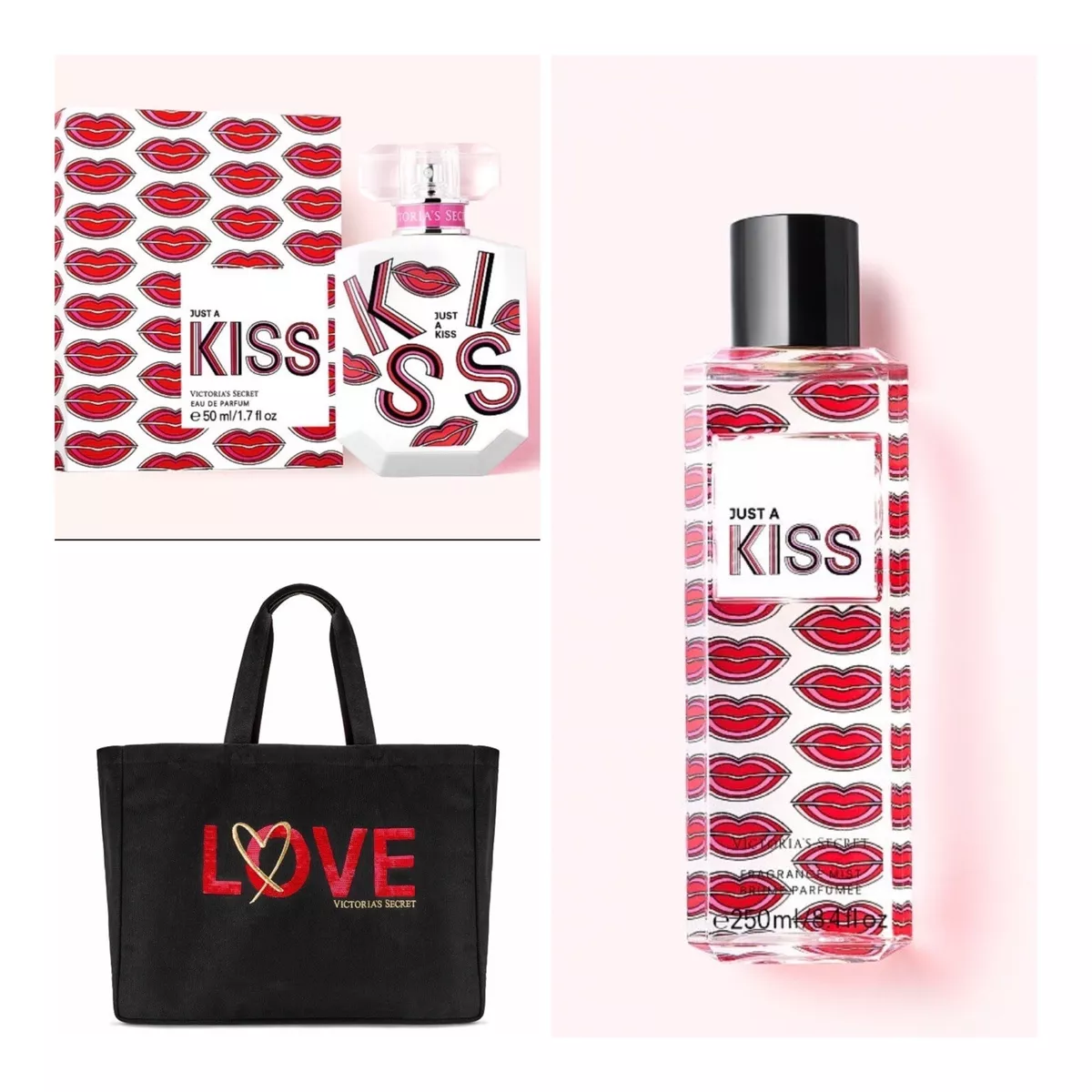 Victoria’s Secret JUST A KISS Eau de Parfum (1.7 fl.oz.) / Mist / VS Tote  Bag