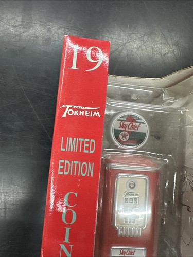 CAJA DE CAMBIOS 66002 TOKHEIM BOMBA DE GAS RÉPLICA TEXACO SKY CHIEF EDICIÓN LIMITADA BANCO DE MONEDAS - Imagen 6 de 12