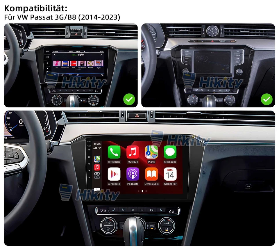 10,1" DAB+ Apple CarPlay Android 13 Radio Für VW Passat B8 mit GPS Navi WIFI RDS - Bild 2 von 4