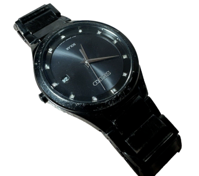 Vintage Rare Seiko Solar Diamond V157-0AP0 Men's Watch Analog