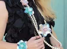 LANVIN for H&M PEARLS AND ROSE Bracelet Armband. STUNNING!