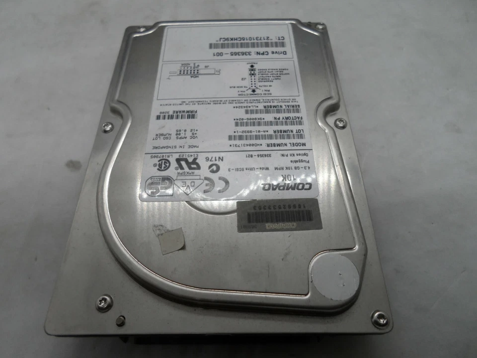 Disco duro COMPAQ 4,3 GB 10 K RPM 80 PINES HDD 3,5" 336356-B21 336365-001 Foto 2 de 4