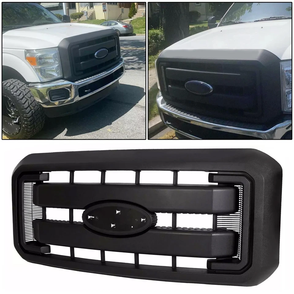 Front Radiator Grille For 2011-2016 Ford F250 F350 F450 Super Duty Black - Image 4 of 4