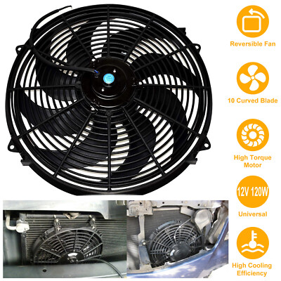 16''Heavy Duty Slim Fan Push Pull Electric Radiator Cooling Fan 12V 3000CFM Mount
