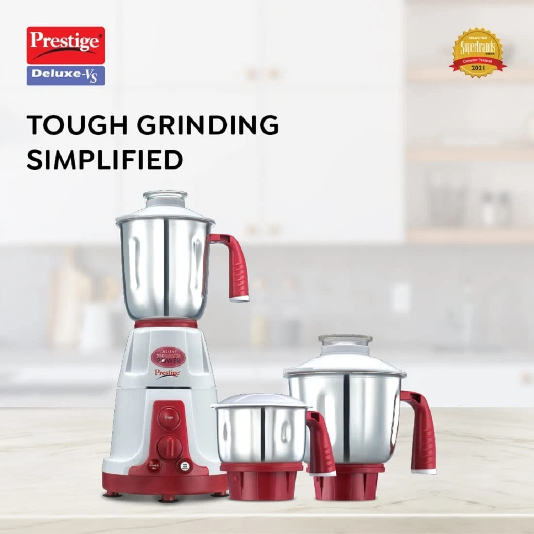 Prestige Deluxe VS 750 Watt Mixer Grinder 3 Jar 220V Multi