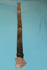 Vintage Cache Engraved Leather Belt with Rhinestone Flag Heart Buckle size small — photo 1