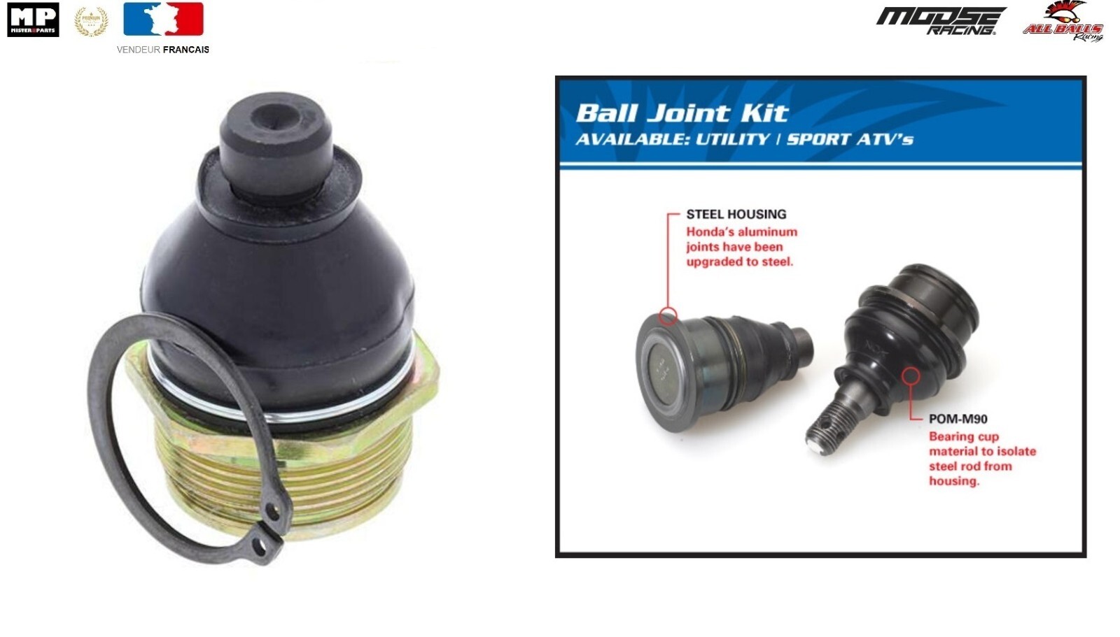 Rotule de triangle inférieur 42-1016 pour réparer la suspension du Kawasaki KLF400