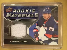 KIEFFER BELLOWS Rookie Materials White 2020-21 UD Ser 2 Hky #RM-KB NYI AHL
