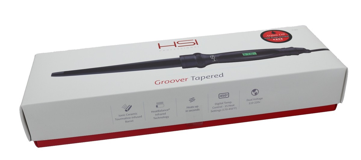 HSI Groover Kit HSI Professional Groover Tapered 1 Inch Ceramic Curling Wan  main image 2