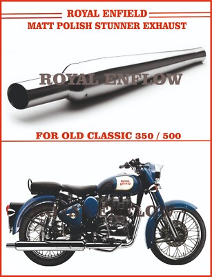 Fit For Royal Enfield Matt Polish Stunner Exhaust for Old Classic 350/500