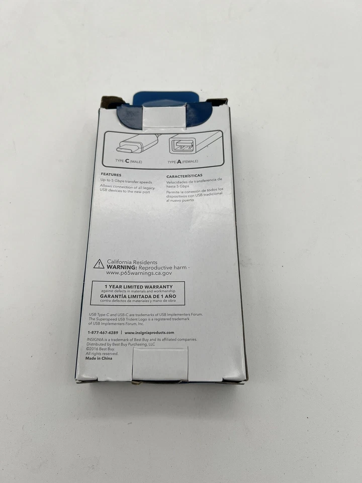 💻📱 Insignia USB Type C to A Adapter - White - Image 3 of 4