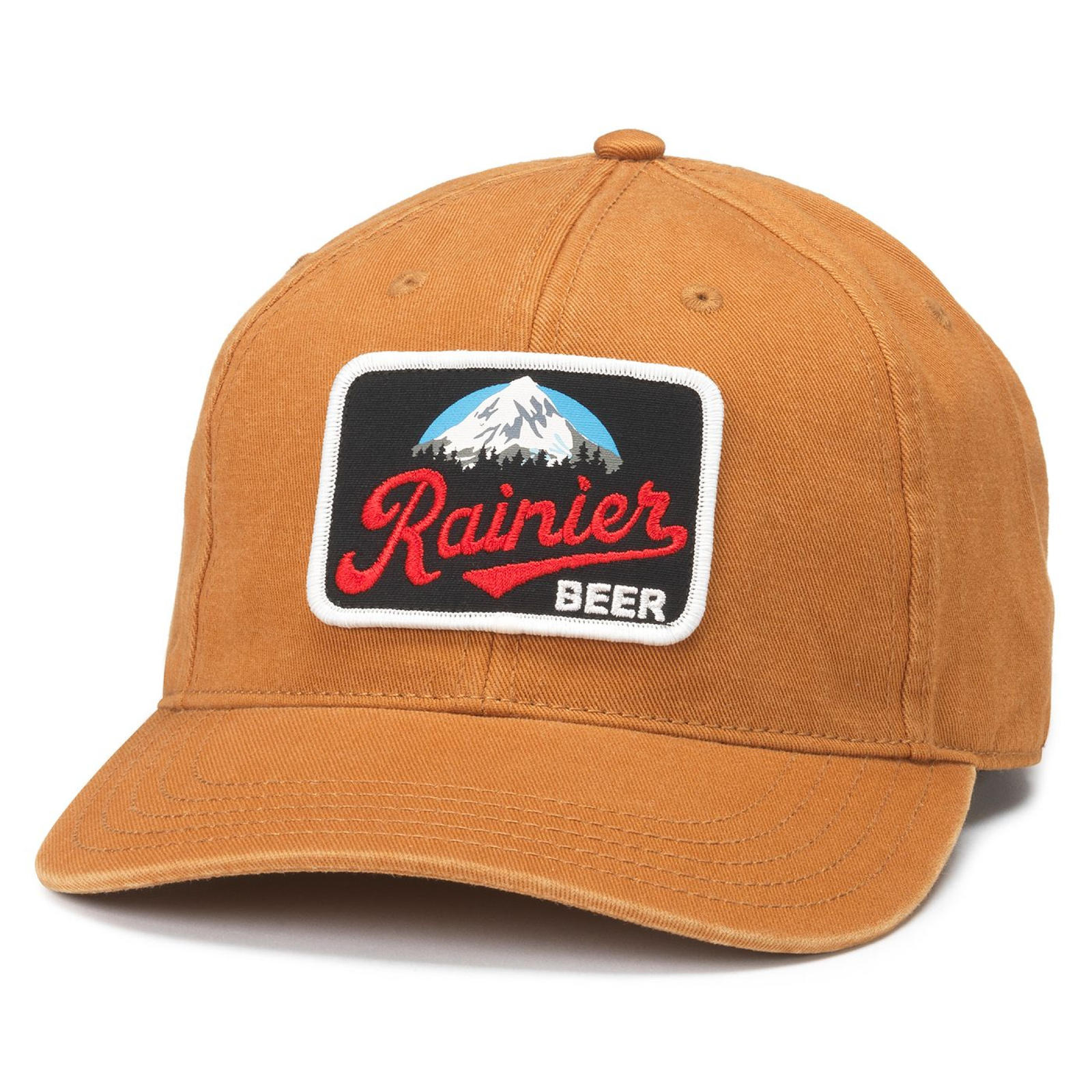Rainier Beer Logo Patch Adjustable Hat Orange eBay