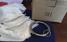 NEW DRAPE Rings Restoration Hardware CLASSIC  Loop POLISHED Nickel Silver LARGE