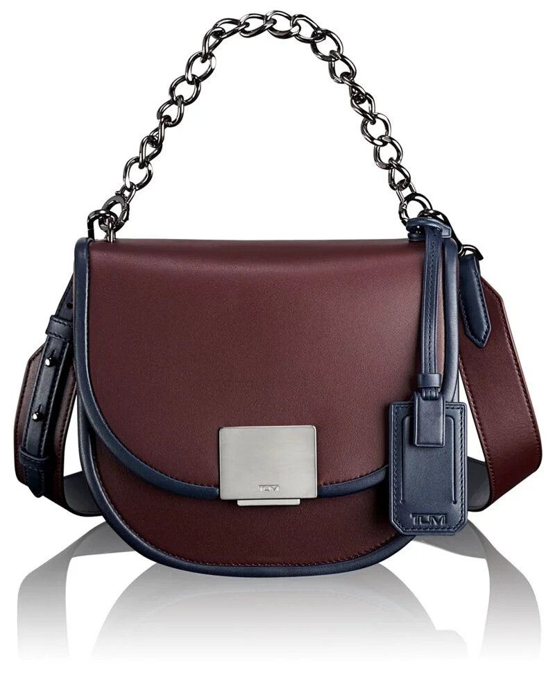 $598 NEW TUMI Luxury Bonnie Shield Crossbody Handbag Burgundy