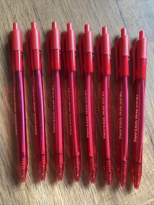 Paper Mate Inkjoy 100RT XF C ROT EXTRAFEIN Druckkugelschreiber (8 STIFTE)