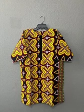 African clothing for men-Dashiki M-7X yellow
