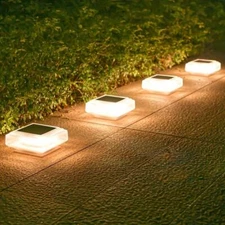 4Pack White Solar LED Cap Light For 4"x4"/5"x5"/6"x6" Wood/PVC/Vinyl Fence Post