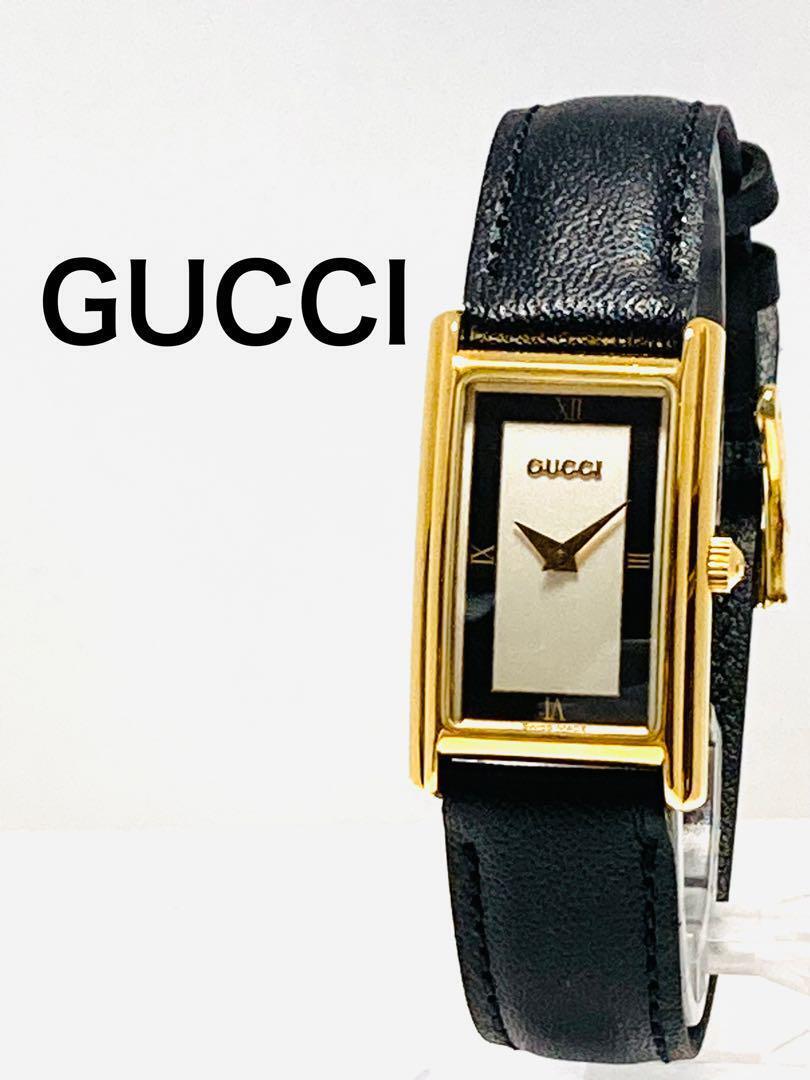 Gucci 2600L Watch Quartz 17mm Rectangle Vintage WhitexBlack Gucci 2600L Watch Quartz 17mm Rectangle Vintage WhitexBlack