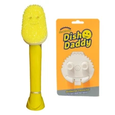 Scrub Daddy Dish Wand with Soap Dispenser Ergonomic Non Scratch Cleaning Brush