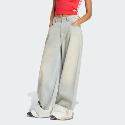 #ad adidas women VINTAGE WIDE LEG JEANS $44.00