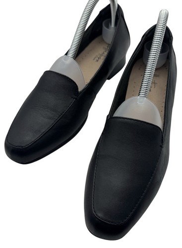 Clarks Collection Women’s Classic Leather Loafer Shoes Black Sz 7.5M Minimalist - Picture 3 of 12