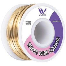 Square Brass Wire 14Ga, 30Ft Yellow Gold Brass for Jewelry Crafting