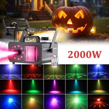 2000W Smoke Fog Machine w/ 9LED light RGB Stage Disco DJ Fogger Wireless Remote