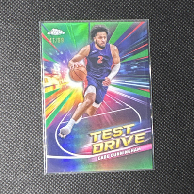 Topps 2024-25 Topps Chrome Test Drive Cade Cunningham TD-9 Green Refractor 41/99