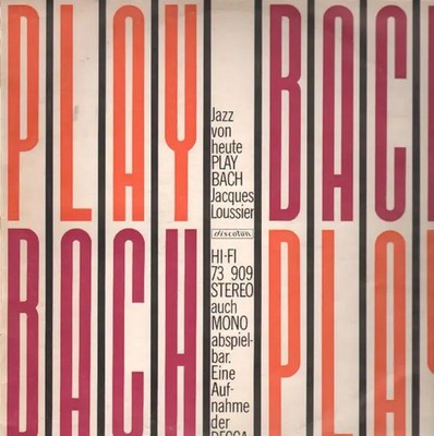Jacques Loussier Jazz Von Heute Play Bach NEAR MINT discoton Vinyl LP