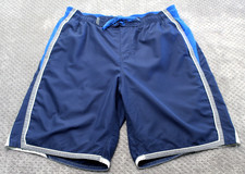 Nike Swim Trunks Mens Large Blue Colorblock Mesh Lined Drawstring Quick Dry