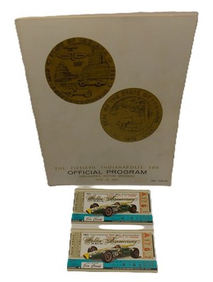 1966 50th Indianapolis 500 Motor Speedway Official Program & 2 Penthouse Tickets