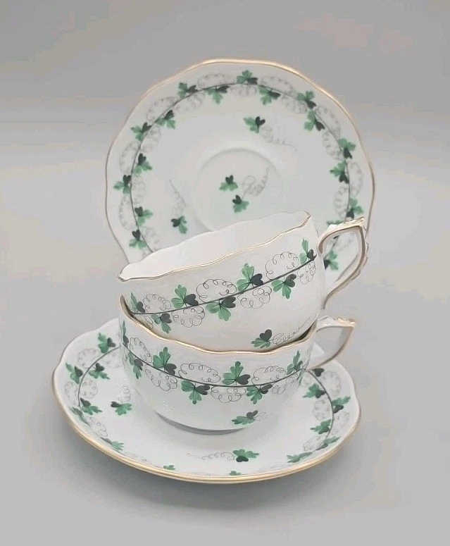 Conjunto de 2 xícaras e pires clássicos Herend, Hungria PERSIL. ESTADO IMPECÁVEL!!!!!! - Imagem 2 de 4