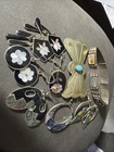 VINTAGE LOT OF ALPACA MEXICO SILVER EARRINGS BRACELET Concho Jewelry- NR
