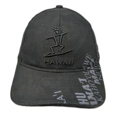 Hawaii Slideback Baseball Cap Black OS Adjustable Surfware Hawaiian Classics