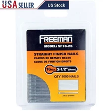 16-Gauge 2-1/2" Glue Collated Finish Nails 1000 Count Solid Steel Chisel Point