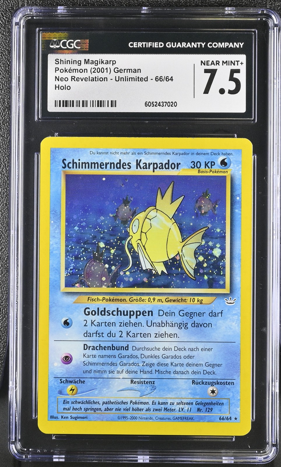 CGC 7.5 Shining Magikarp 2001 Neo Revelation 66/64 Holo GERMAN Pokemon Card 