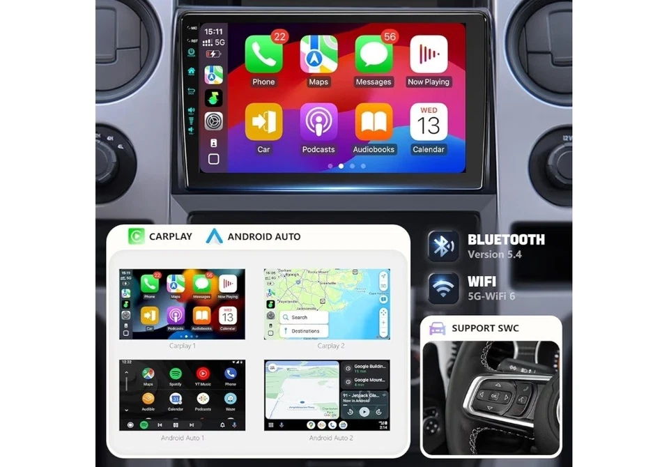 9" Android 13 Car Stereo Radio for Ford F150 2009-2012 W/CarPlay, 4Gb+64GB NEW - Image 2 of 4