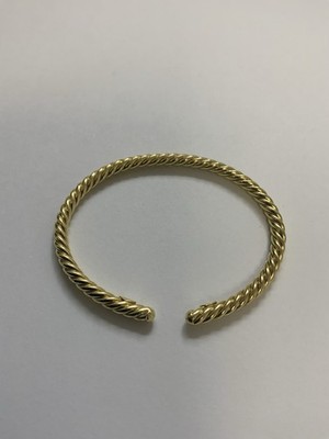 David Yurman 18k yellow gold cable cuff bracelet 9.6g