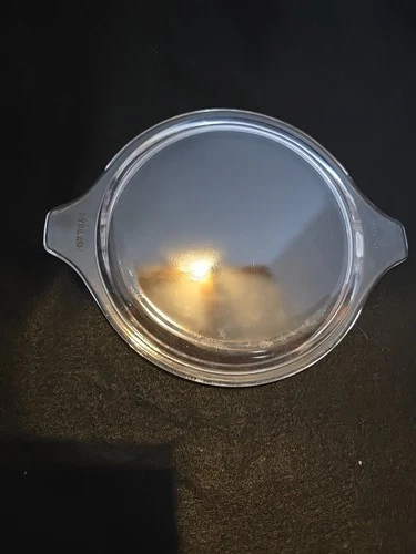Vntg Pyrex Round Glass Replacement Lid Only 470-C-28, Casserole EUC