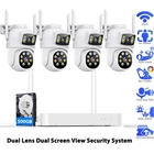 10CH NVR Wireless Security Camera System Dual Lens 5GHz WiFi Outdoor CCTV Camera