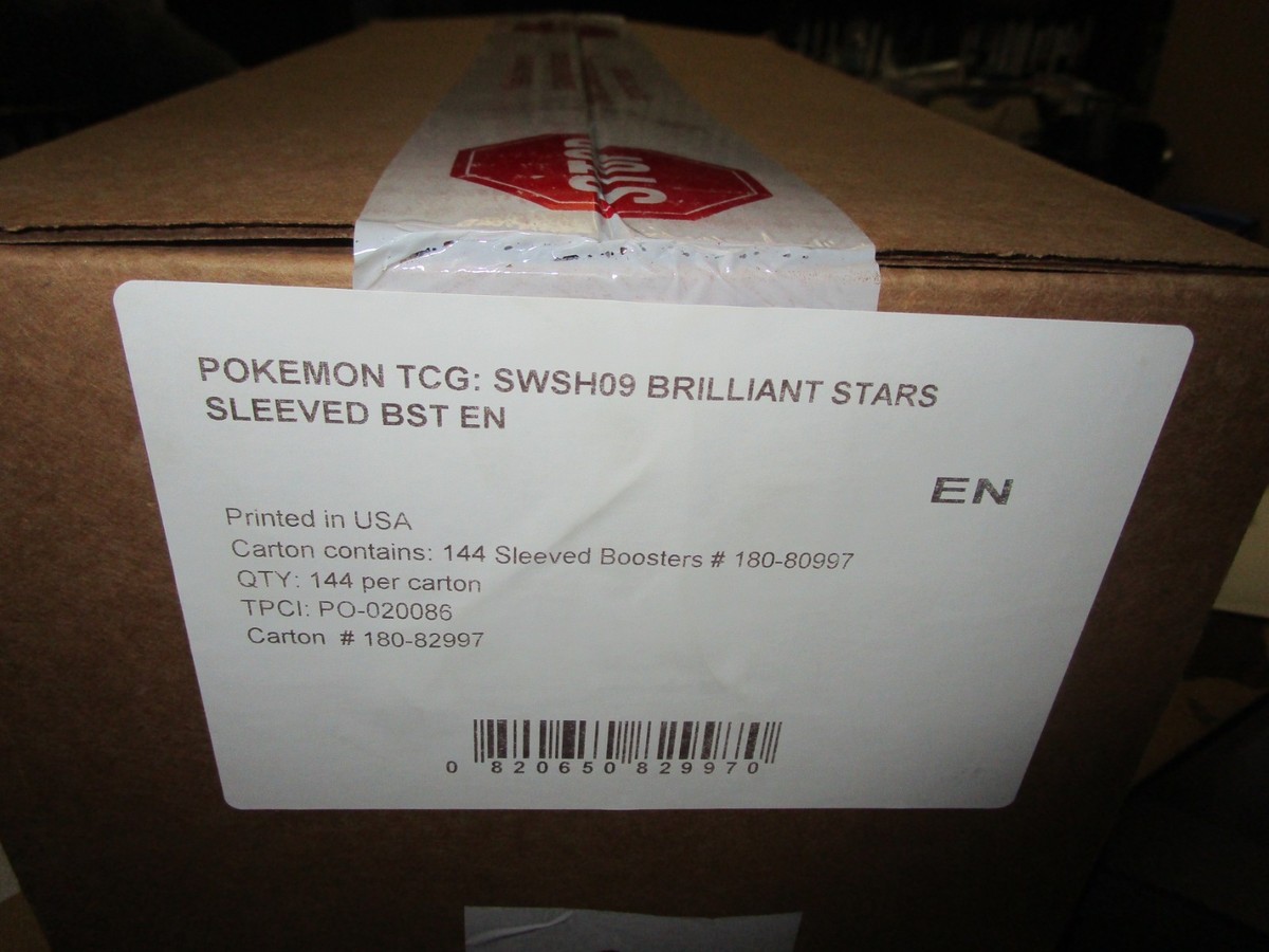 Pokemon Brilliant Stars (144) Sleeved Booster Pack's Sealed Case